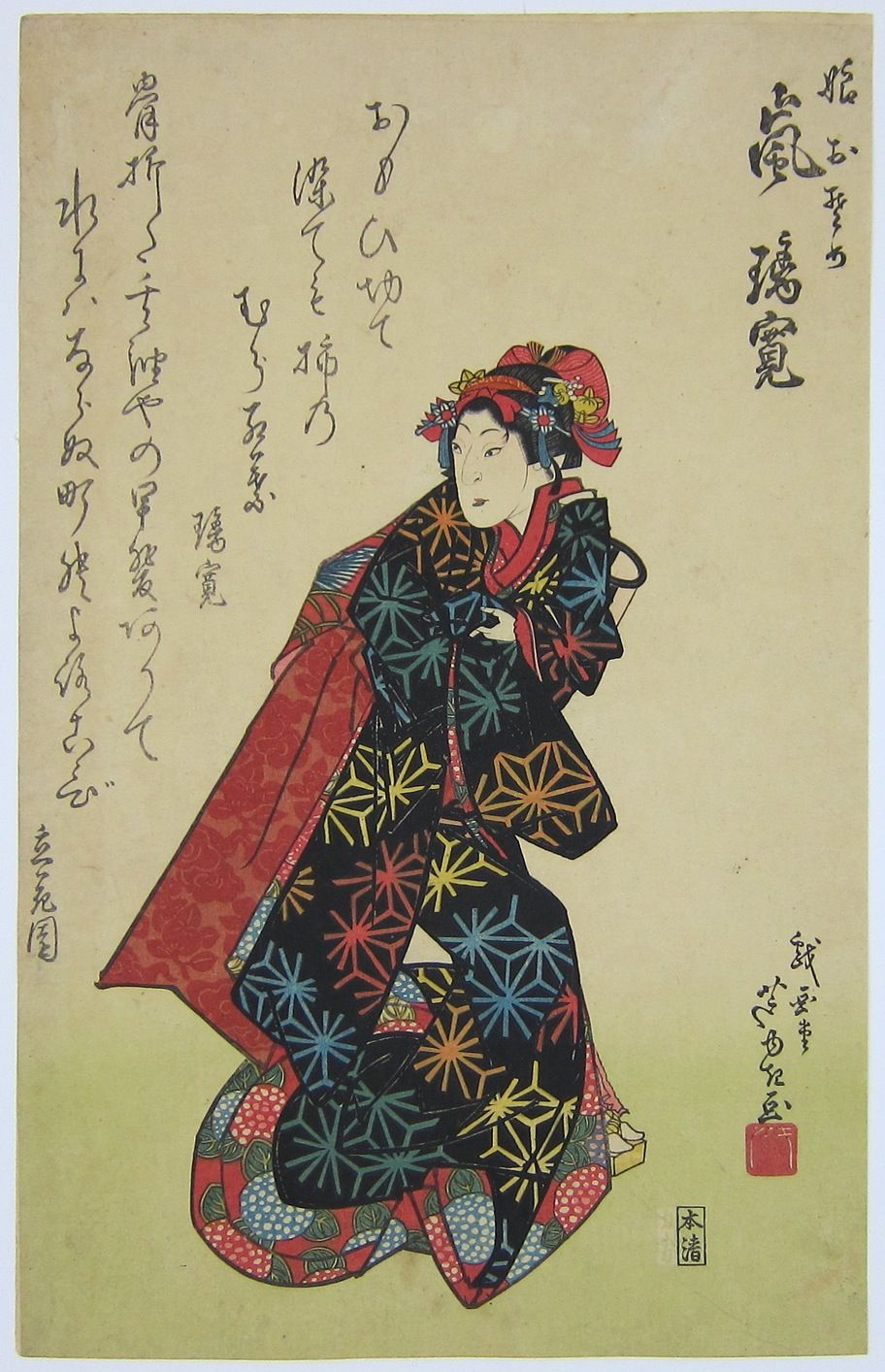The Actor Arashi Rikan II as Osome. 9/1830.