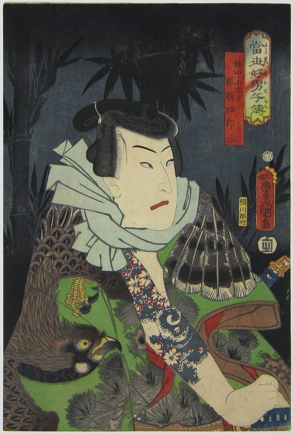 Bando Hikosaburo V as 'Rinchū likened to Shirōsaburō' 1859. 