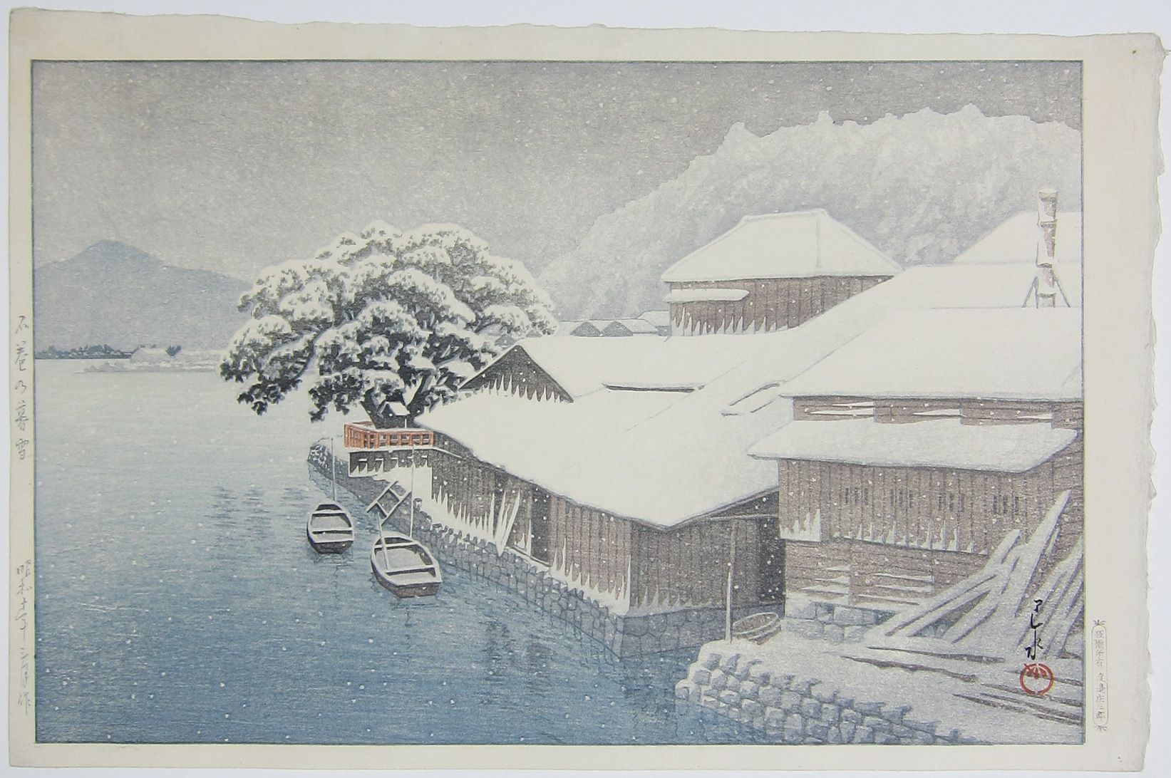 Evening Snow at Ishinomaki. 3/1935.