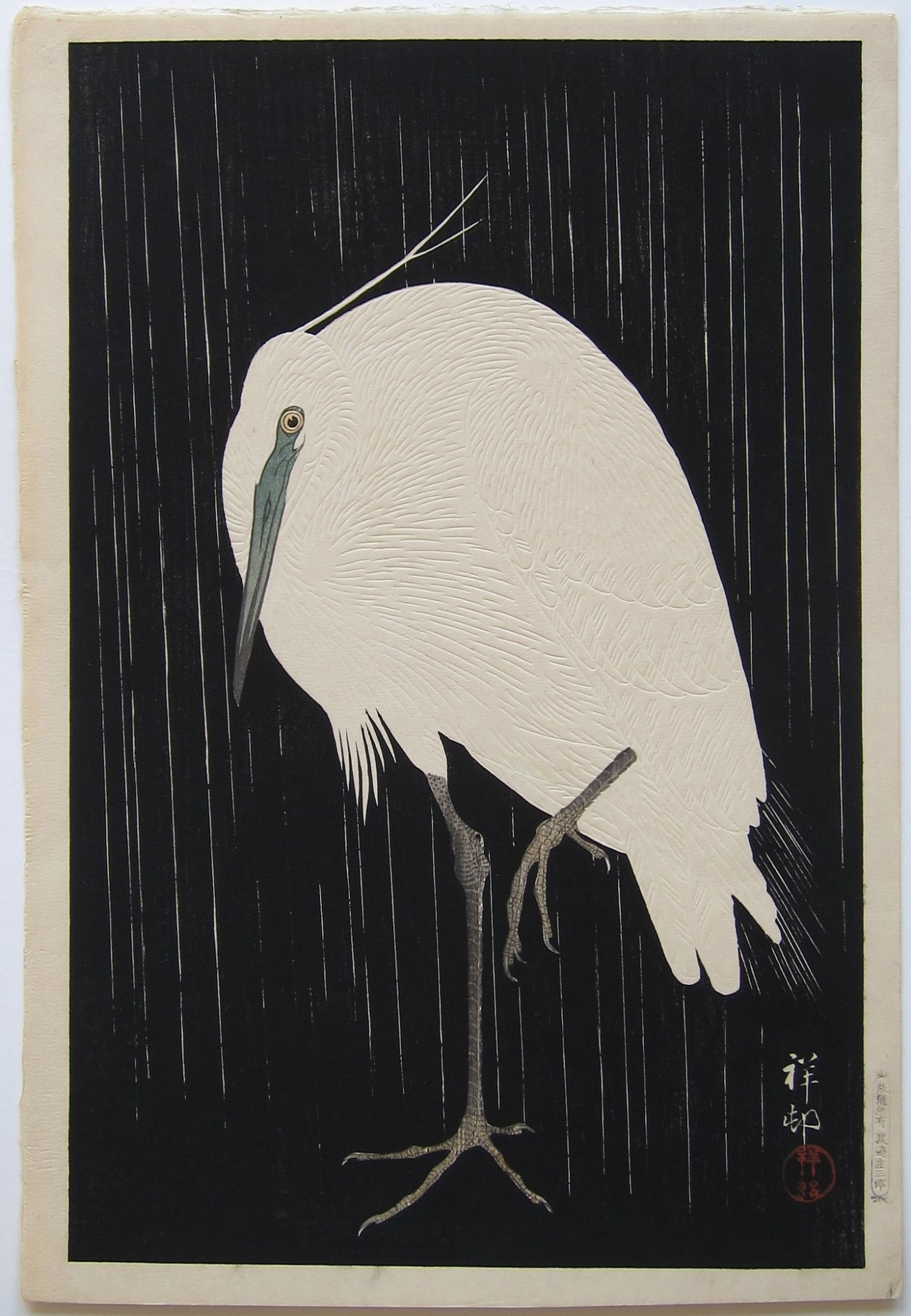 Egret in the Rain. 1928